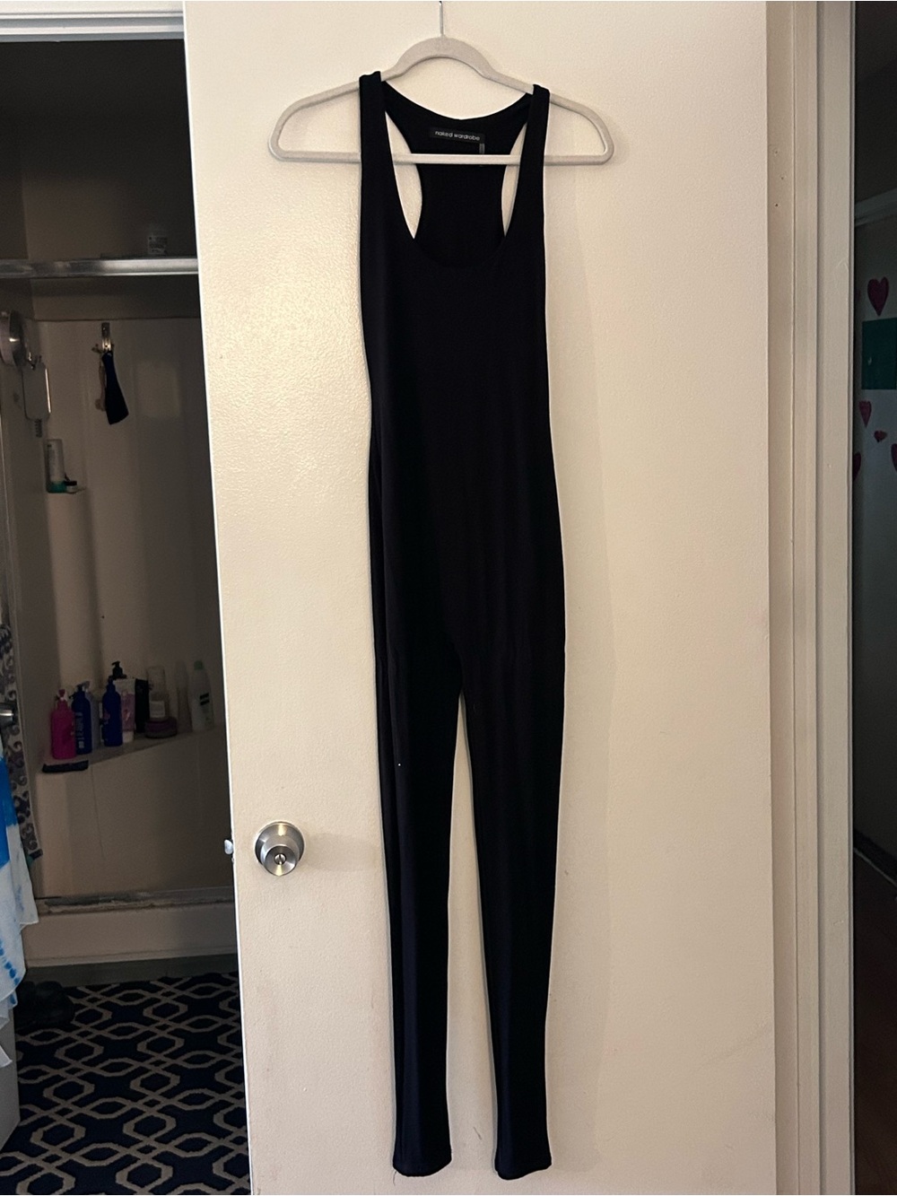 naked wardrobe Black Racerback Slim Jumpsuit